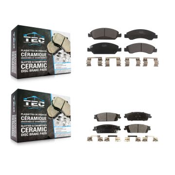 Front Rear Ceramic Brake Pads Kit For GMC Chevrolet Sierra 1500 Silverado Tahoe Yukon XL KTC-100159