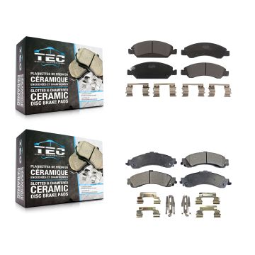 Front Rear Ceramic Brake Pad Kit For Chevrolet Silverado 1500 GMC Sierra Drum rear brakes KTC-100161