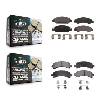 Front Rear Ceramic Brake Pads Kit For 2009-2014 Chevrolet Express 1500 GMC Savana KTC-100163