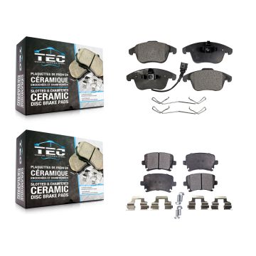Front Rear Ceramic Brake Pads Kit For Volkswagen Tiguan Audi Q3 Quattro Limited KTC-100168