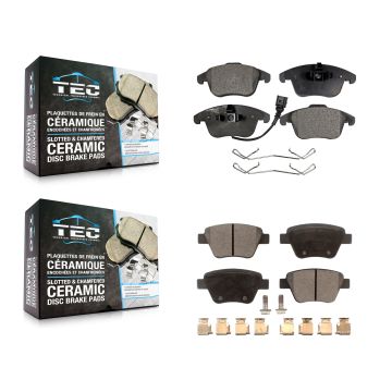 Front Rear Ceramic Brake Pads Kit For 2012-2014 Volkswagen Passat KTC-100169