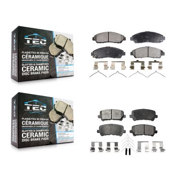 Front Rear Ceramic Brake Pads Kit For Honda Pilot Acura MDX ZDX KTC-100171