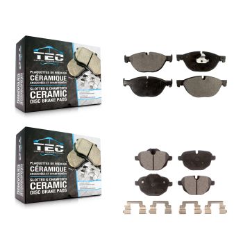 Front Rear Ceramic Brake Pads Kit For 2012-2013 BMW 528i xDrive With Performance Brakes KTC-100188
