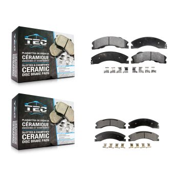 Front Rear Ceramic Brake Pads Kit For Nissan NV2500 TITAN XD NV3500 NV1500 KTC-100190