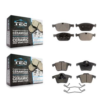 Front Rear Ceramic Brake Pad Kit For 2003-2014 Volvo XC90 With 328mm Diameter Rotor KTC-100192