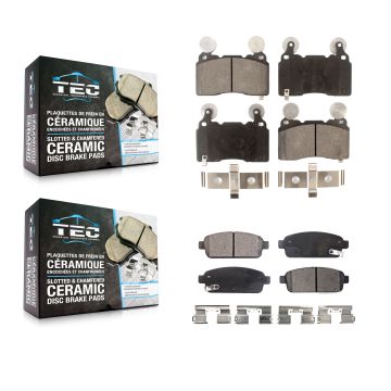 Front Rear Ceramic Brake Pads Kit For 2015-2016 Cadillac ELR With Performance Brakes KTC-100218