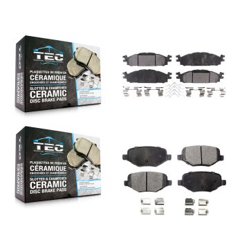 Front Rear Ceramic Brake Pads Kit For Ford Explorer Flex Taurus Lincoln MKT MKS KTC-100226
