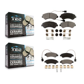 Front Rear Ceramic Brake Pads Kit For Ram ProMaster 2500 3500 1500 With Solid Rotor KTC-100240
