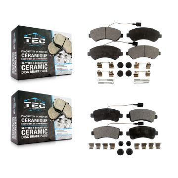 Front Rear Ceramic Brake Pads Kit For Ram ProMaster 2500 3500 1500 With Vented Rotor KTC-100241
