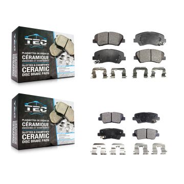 Front Rear Ceramic Brake Pads Kit For Hyundai Elantra Accent Kia Rio GT Forte Veloster KTC-100243