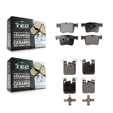Front Rear Ceramic Brake Pads Kit For 2012 BMW 328i With 345mm Diameter Rotor KTC-100251