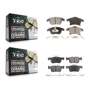 Front Rear Ceramic Brake Pads Kit For Ford Fusion Lincoln MKZ Police Responder Hybrid SSV KTC-100276