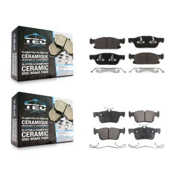Front Rear Ceramic Brake Pads Kit For Ford Edge Lincoln Nautilus MKX KTC-100305