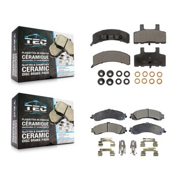 Front Rear Ceramic Brake Pads Kit For GMC Yukon Drum rear brakes With Dual Piston Caliper KTC-100324