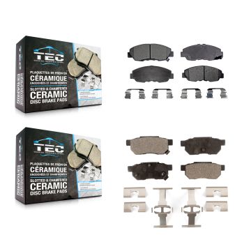 Front Rear Ceramic Brake Pads Kit For Honda Civic Acura EL KTC-100328