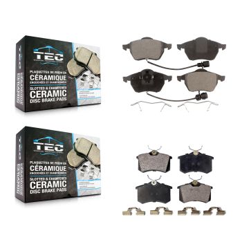 Front Rear Ceramic Brake Pads Kit For 1998-1999 Audi A6 KTC-100341