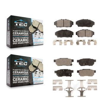 Front Rear Ceramic Brake Pads Kit For Acura Integra Honda Civic KTC-100346