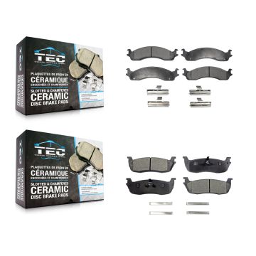 Front Rear Ceramic Brake Pads Kit For Ford F-250 HD KTC-100357
