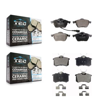 Front Rear Ceramic Brake Pads Kit For Volkswagen Beetle Jetta Golf Passat KTC-100361