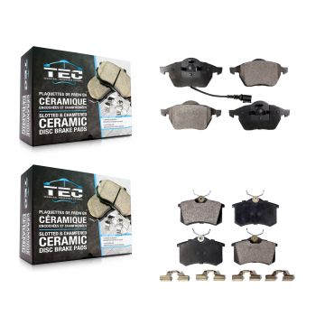 Front Rear Ceramic Brake Pads Kit For Volkswagen Jetta Golf Beetle Audi TT Quattro A6 KTC-100362
