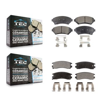 Front Rear Ceramic Brake Pad Kit For Chevrolet Buick Impala Pontiac Century Montana Grand KTC-100364