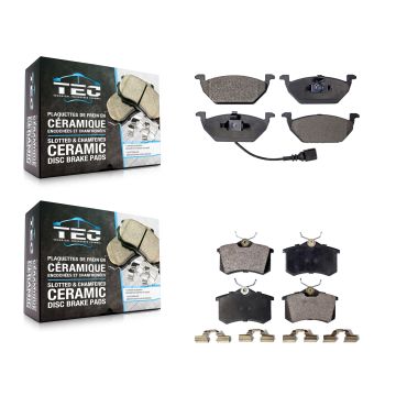 Front Rear Ceramic Brake Pads Kit For Volkswagen Jetta Golf City Beetle KTC-100385
