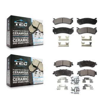 Front Rear Ceramic Brake Pad Kit For Chevrolet GMC Silverado 1500 Sierra Classic Astro XL KTC-100392