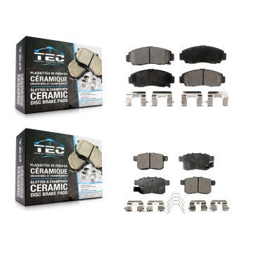 Front Rear Ceramic Brake Pads Kit For Honda Accord Acura TSX KTC-100396