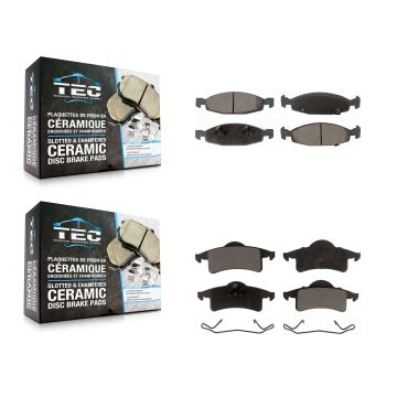 Front Rear Ceramic Brake Pads Kit For 99-02 Jeep Grand Cherokee With Teves & ATE Caliper KTC-100398