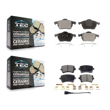 Front Rear Ceramic Brake Pads Kit For 2003-2004 Audi RS6 With 312mm Diameter Rotor KTC-100418