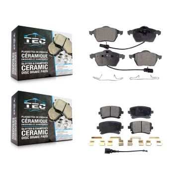 Front Rear Ceramic Brake Pads Kit For 2003-2004 Audi RS6 With 312mm Diameter Rotor KTC-100422