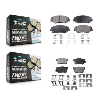 Front Rear Ceramic Brake Pads Kit For Honda Civic Accord CR-V Element Acura ILX KTC-100471