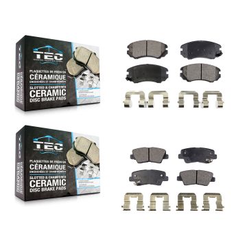 Front Rear Ceramic Brake Pads Kit For Hyundai Kia Soul Elantra Sonata Amanti Azera KTC-100482