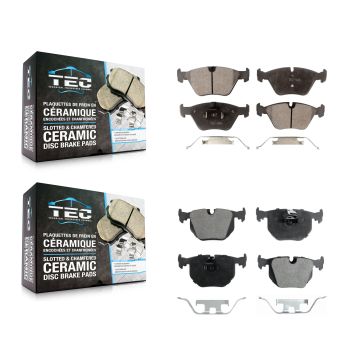 Front Rear Ceramic Brake Pads Kit For BMW X3 330Ci Z4 330i 330xi M3 KTC-100493