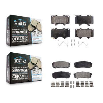 Front Rear Ceramic Brake Pads Kit For Toyota 4Runner FJ Cruiser Lexus GX460 Sequoia GX470 KTC-100507