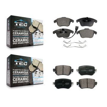 Front Rear Ceramic Brake Pads Kit For Volkswagen Passat Audi Q3 Quattro KTC-100516