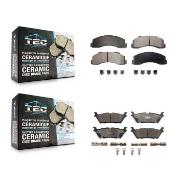 Front Rear Ceramic Brake Pads Kit For 2015-2017 Ford F-150 With Electric Parking KTC-100518