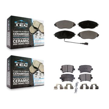 Front Rear Ceramic Brake Pads Kit For Volkswagen GTI CC KTC-100519