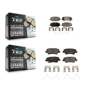Front Rear Ceramic Brake Pads Kit For 2016-2017 Hyundai Veloster Turbocharged KTC-100569