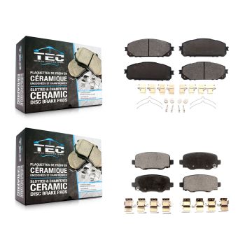 Front Rear Ceramic Brake Pads Kit For 2014-2022 Jeep Cherokee With Dual Piston Caliper KTC-100582