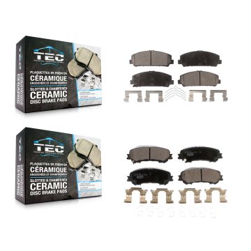 Front Rear Ceramic Brake Pads Kit For 2017-2023 Nissan TITAN KTC-100585