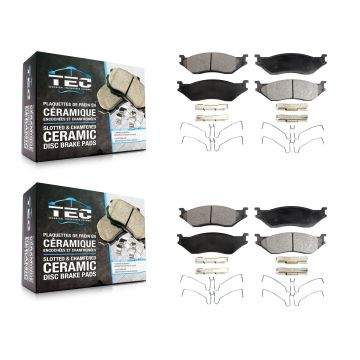Front Rear Ceramic Brake Pads Kit For Ford F-450 Super Duty F-550 International TerraStar KTC-100622
