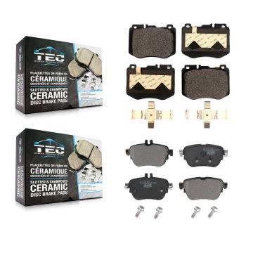 Front Rear Ceramic Brake Pads Kit For 2017 Mercedes-Benz E300 Without Sport Package KTC-100645