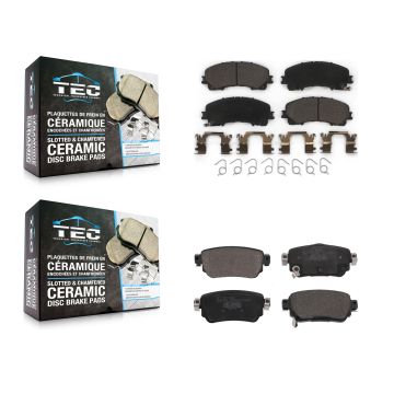 Front Rear Ceramic Brake Pads Kit For 2019 Nissan Rogue FULL HYBRID EV-GAS (FHEV) engine KTC-100663