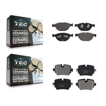 Front Rear Ceramic Brake Pads Kit For 2017 Jaguar XJ 5.0L With 355mm Diameter Rotor KTC-100722