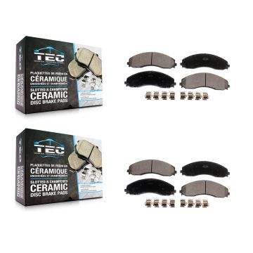 Front Rear Ceramic Brake Pads Kit For Ford F-450 Super Duty F-550 F-600 KTC-100725