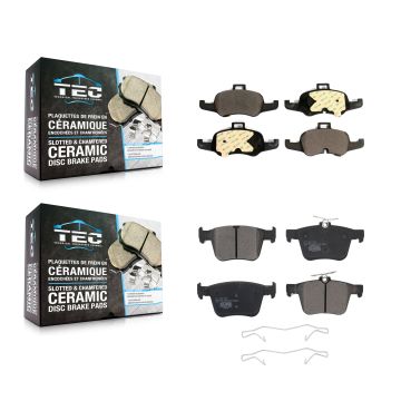 Front Rear Ceramic Brake Pads Kit For 2016-2019 Audi TTS Quattro KTC-100762