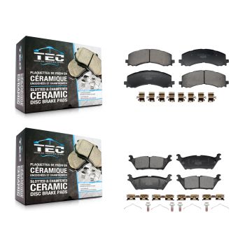 Front Rear Ceramic Brake Pads Kit For Ford Bronco F-150 Lightning Expedition Lincoln KTC-100875