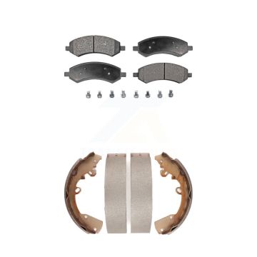 Front Rear Ceramic Brake Pads And Drum Shoes Kit For Dakota Dodge Ram Mitsubishi Raider KTN-100014