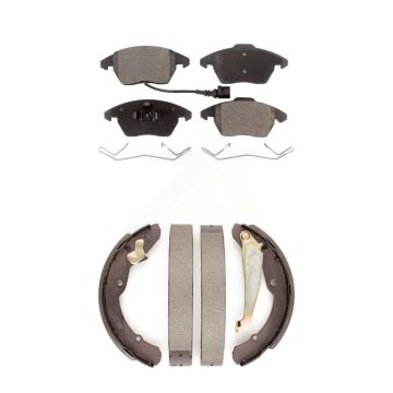Front Rear Ceramic Brake Pads And Drum Shoes Kit For Volkswagen Jetta Beetle KTN-100016